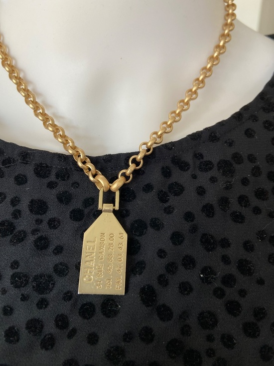 Vintage Chanel Tag Necklace - Picture 5 of 8